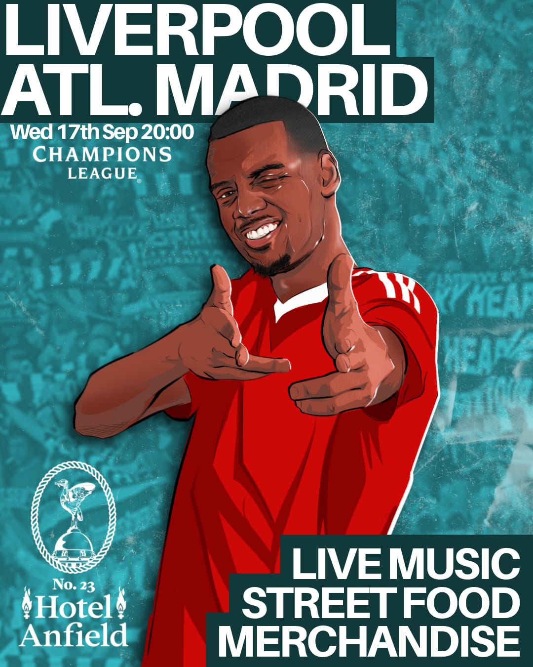 Liverpool vs Atletico Madrid Champions League match poster