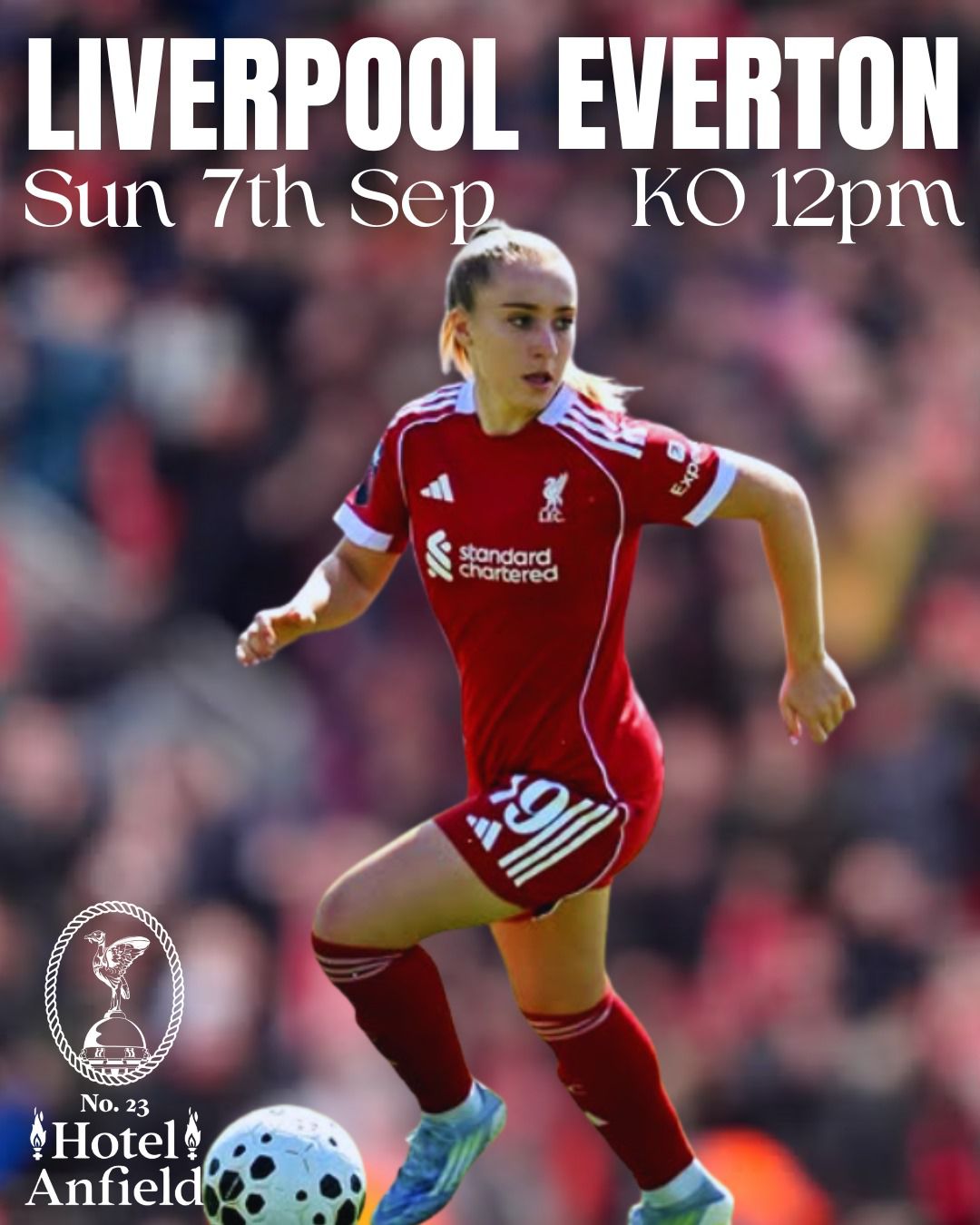 Liverpool vs Everton WSL match poster